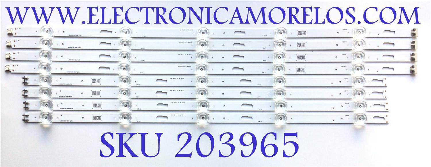 KIT DE LED'S PARA TV SAMSUNG (8 PIEZAS) / NUMERO DE PARTE BN96-50315A / BN96-50316A / JL.D550A1330-408AL-M_V02 / JL.D550A1330-408AR-M_V02 / PANEL'S CY-BT055 / CY-GT055 / MODELOS UN55TU7000 / UN55TU8000 / UE55TU / LH55B / HG55 / MAS MODELOS EN DESCRIPCIÓN